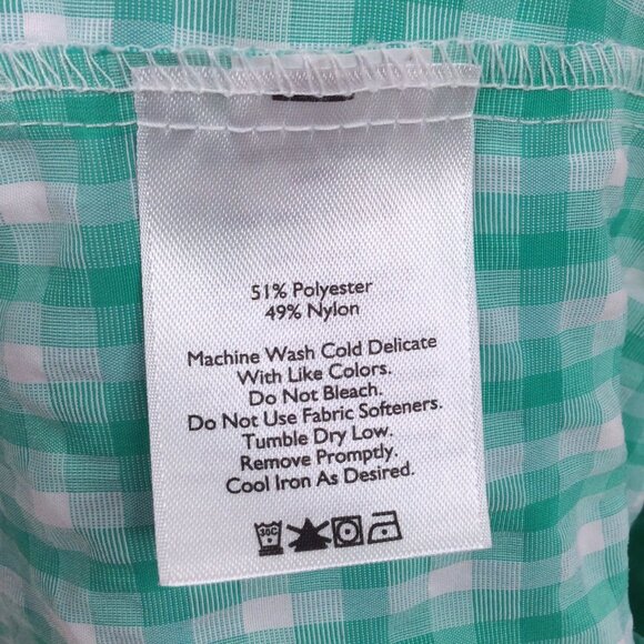 Eddie Bauer Top Womens Size 2XL Short Sleeve Button Down Green Plaid Travel - Picture 7 of 7